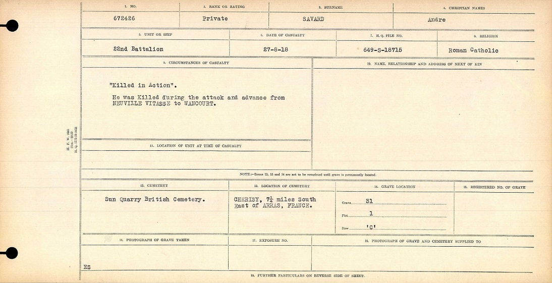 Circumstances of death registers