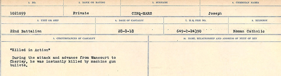 Circumstances of Death Registers