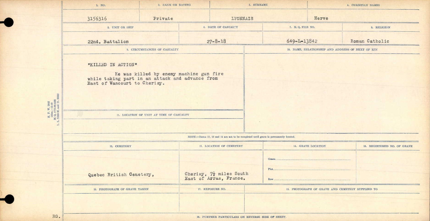Circumstances of death registers