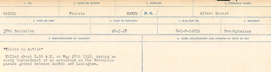 Registres de circonstances du décès