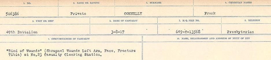 Registres de circonstances du décès