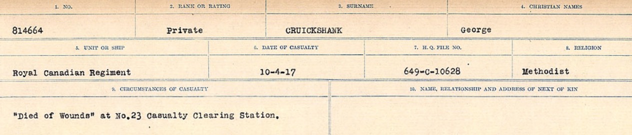 Registres de circonstances du décès