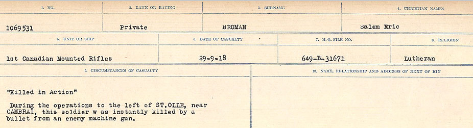 Circumstances of Death Registers