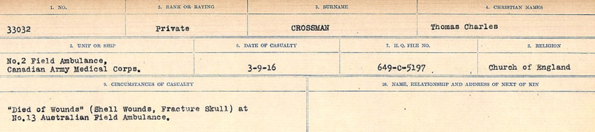 Circumstances of death registers