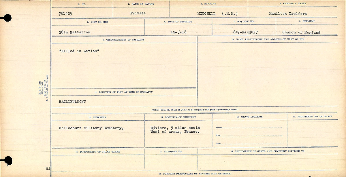 Circumstances of death registers