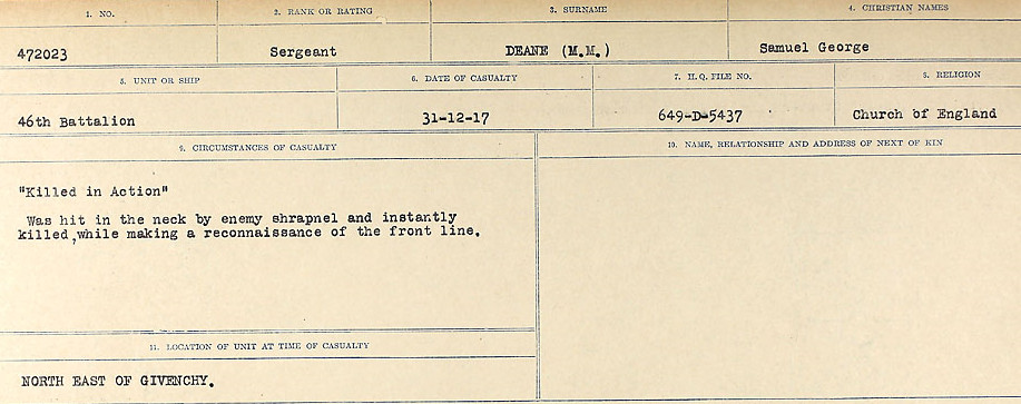 Circumstances of death registers