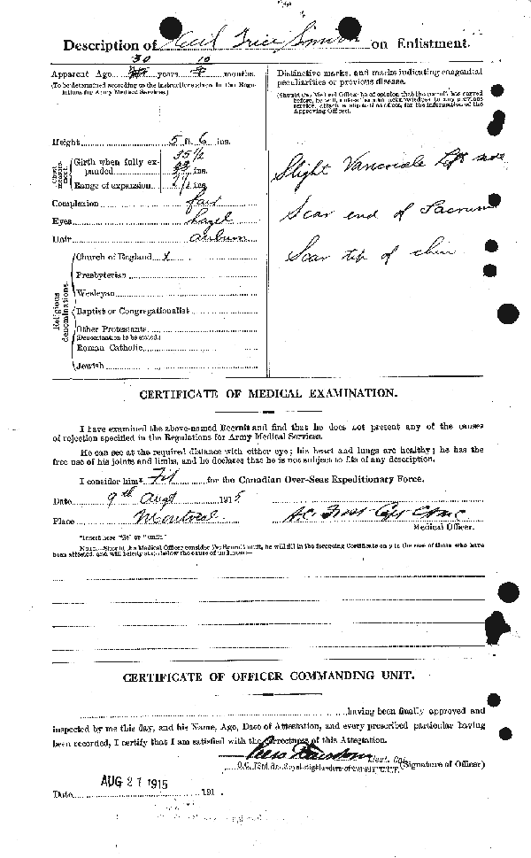 Attestation Papers (Reverse)