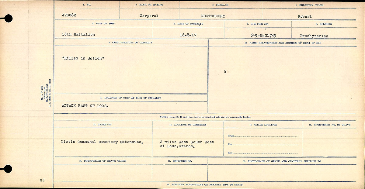 Circumstances of death registers
