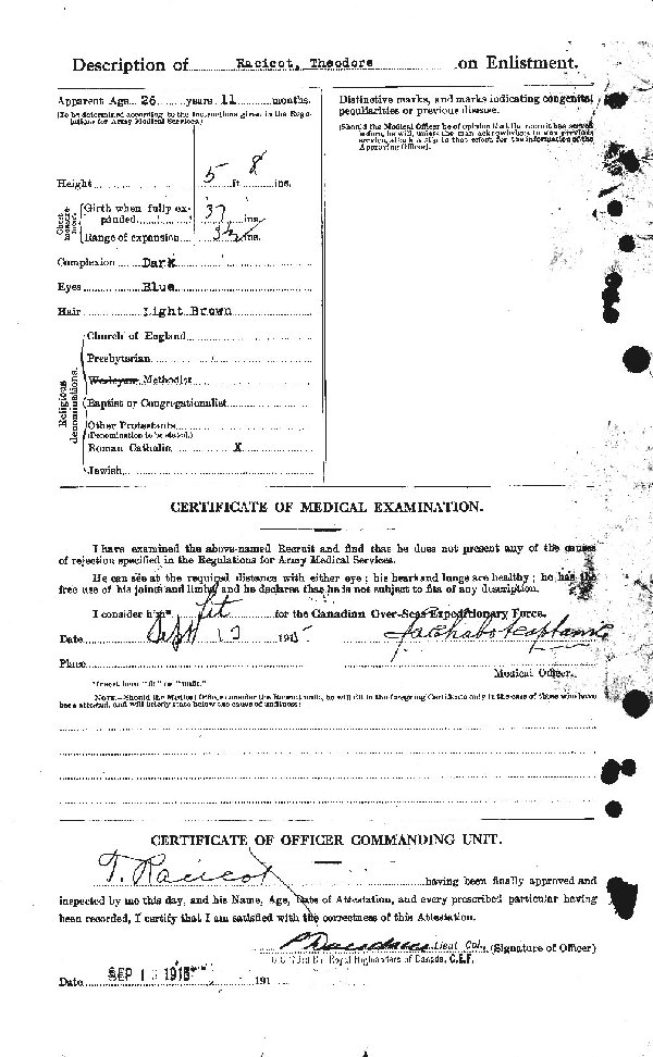 Attestation Papers (Front)