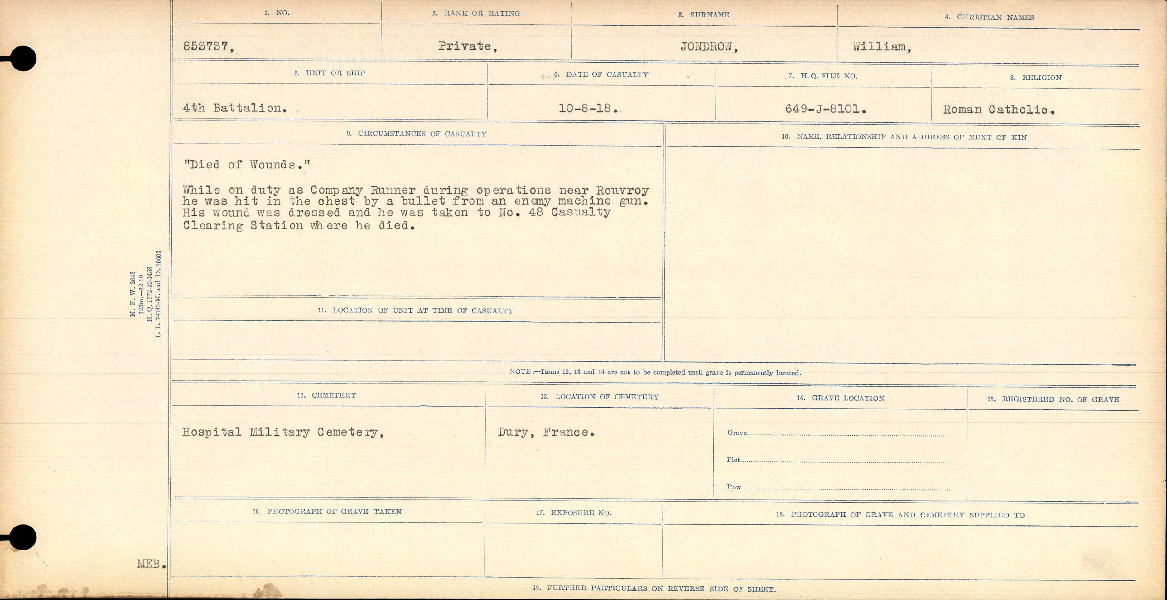 Circumstances of Death Registers