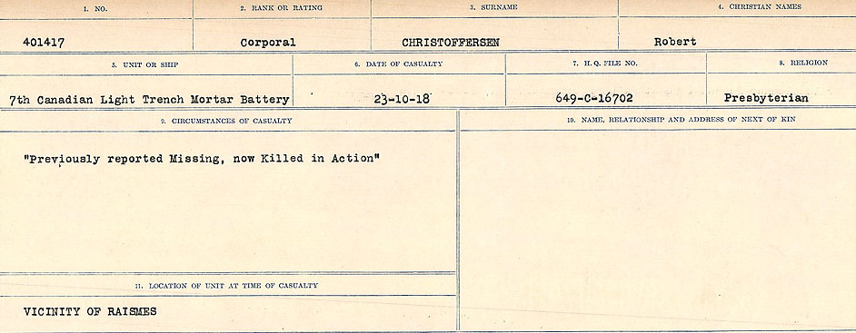 Circumstances of Death Registers