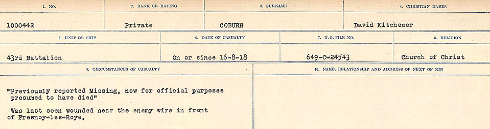Circumstances of Death Registers