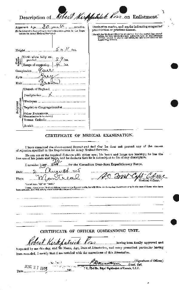 Attestation Papers (Reverse)