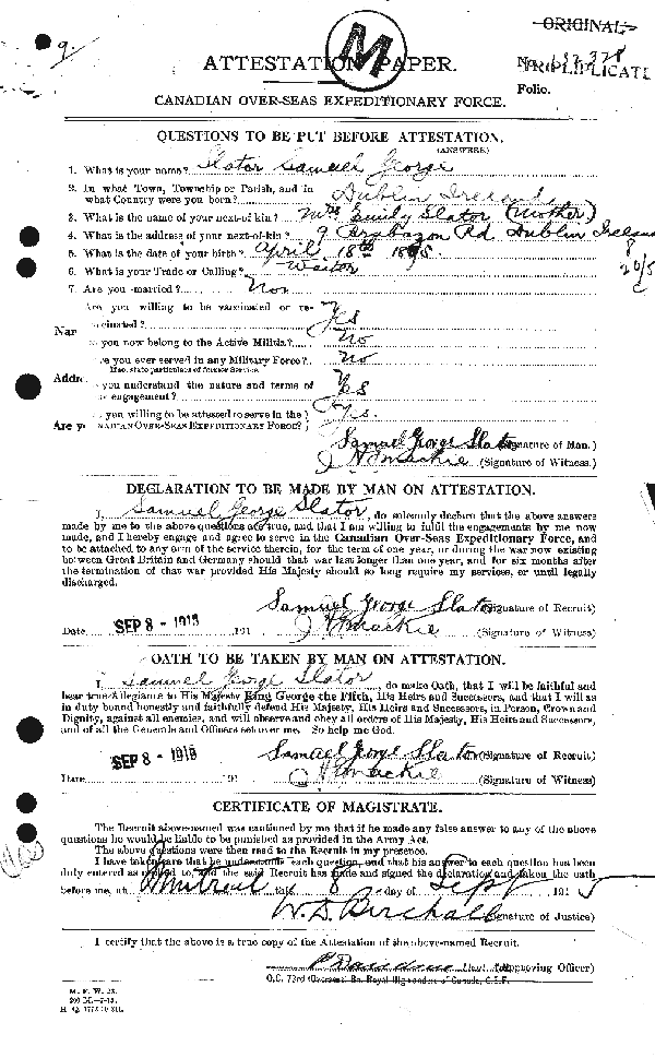 Attestation Paper (page 1)