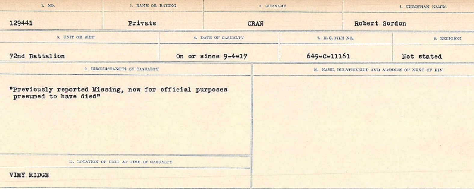 Circumstances of death registers