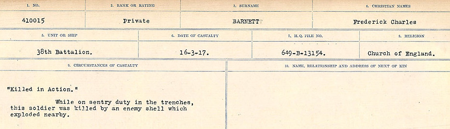 Registres de circonstances du décès