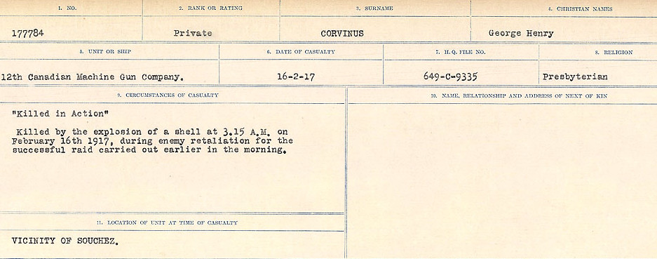 Registres de circonstances du décès