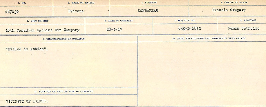 Registres de circonstances du décès