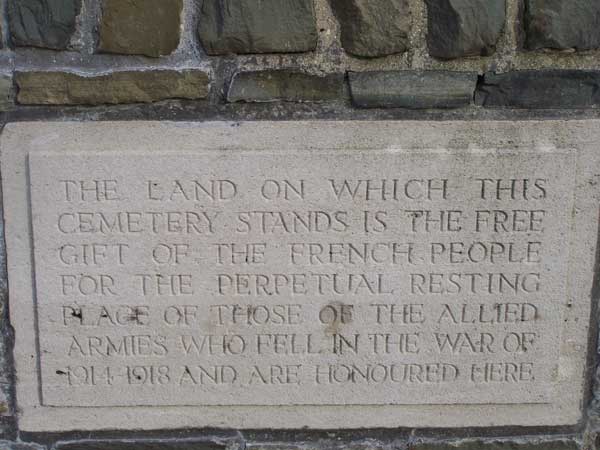 Bourlon Wood Cemetery Memorial Plaque