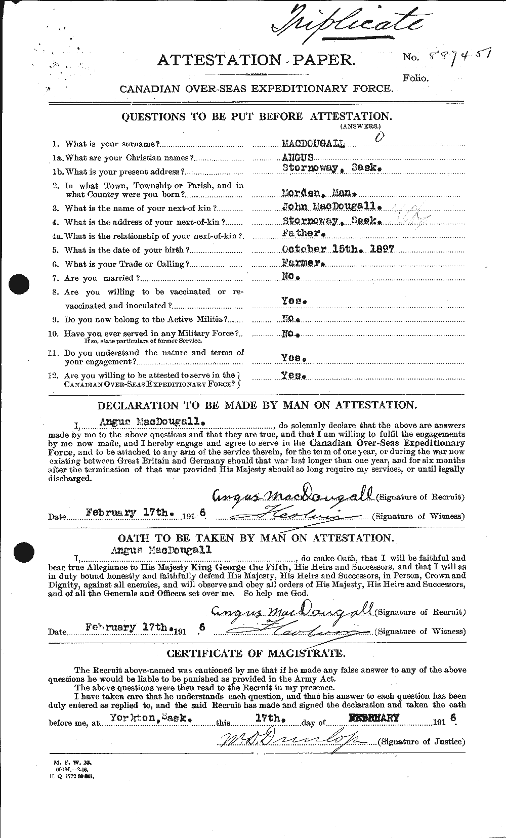 Documents d'attestation