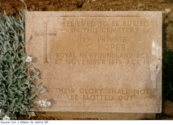Gravestone of Frederick Charles Roper