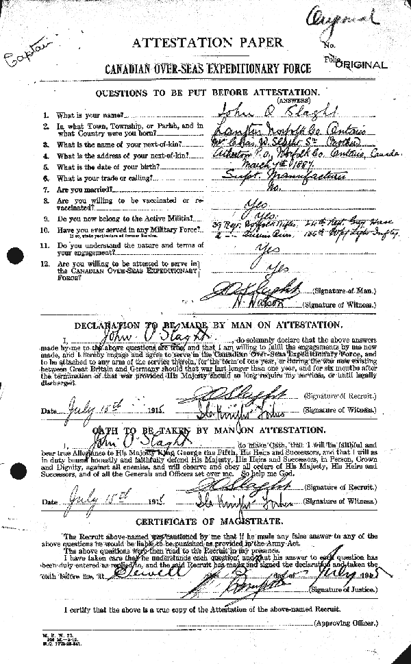 Feuille d'engagement