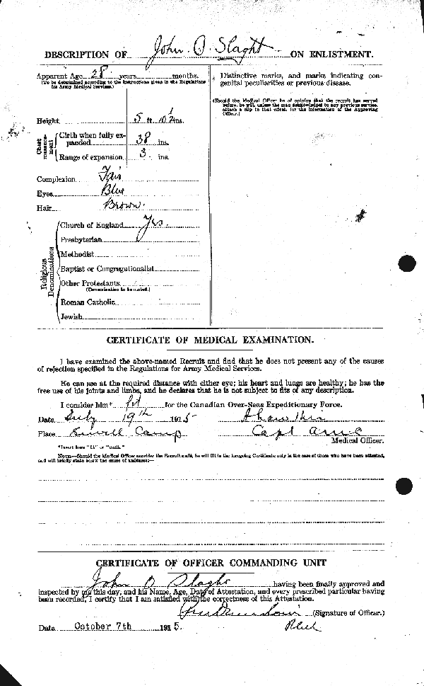 Feuille d'engagement dos