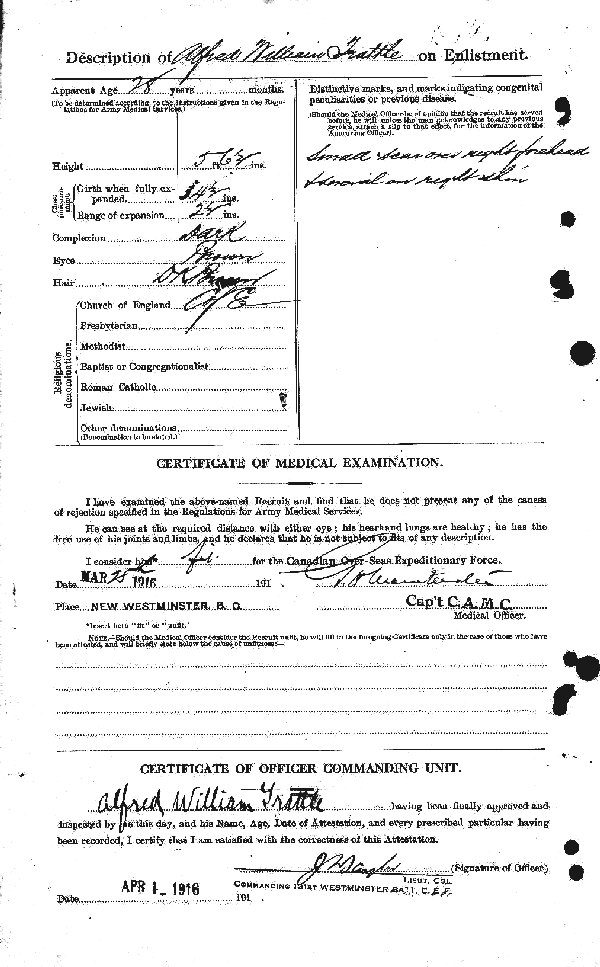 Feuille d'engagement (dos)