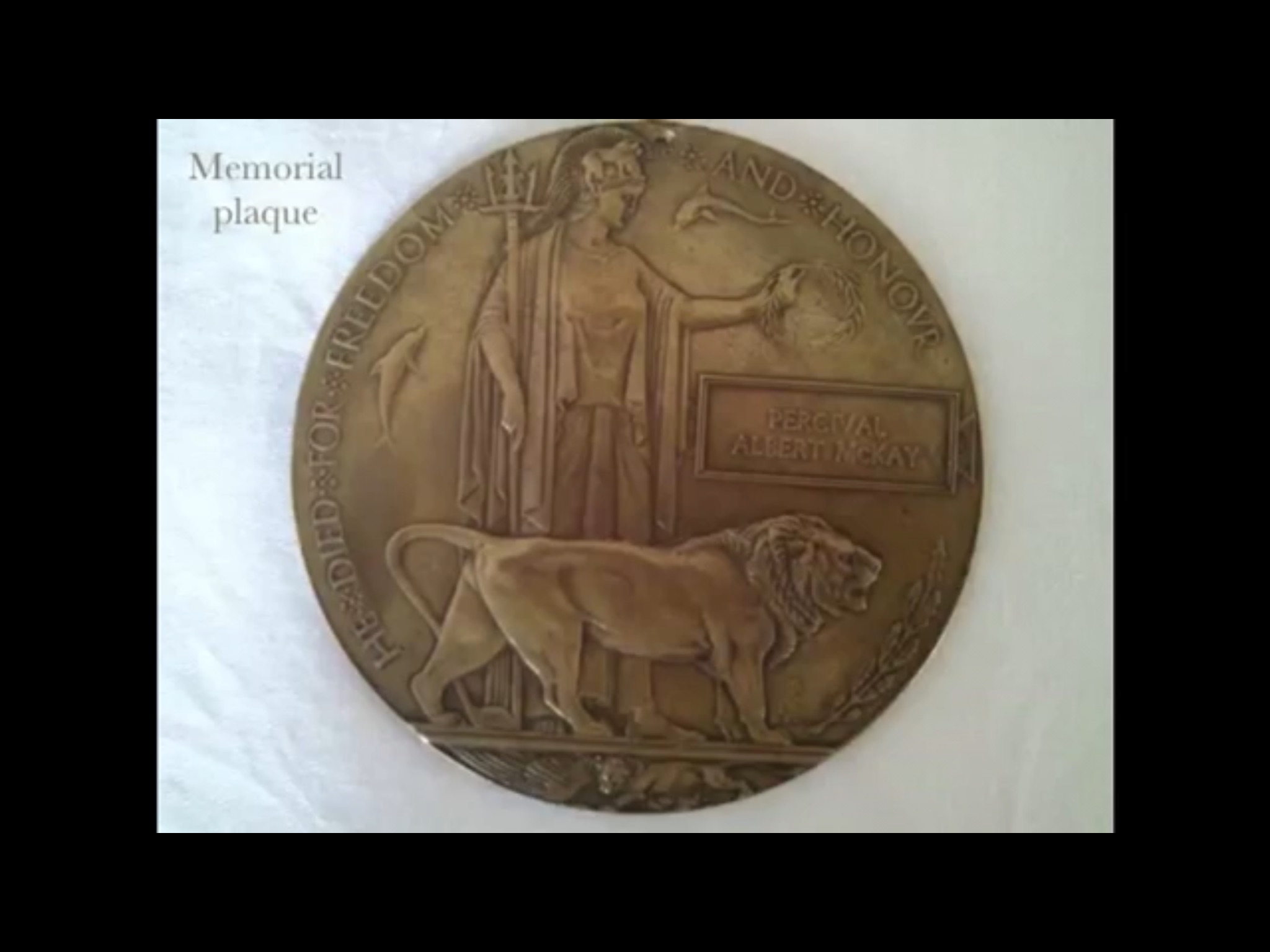 Photo of Percival Albert McKay memorial plaque