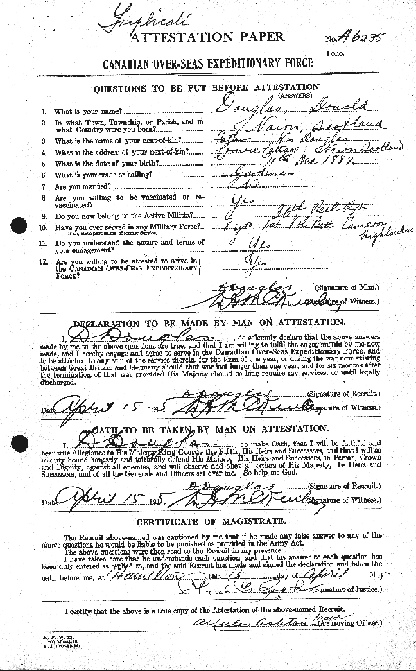 Attestation Paper (page 1)