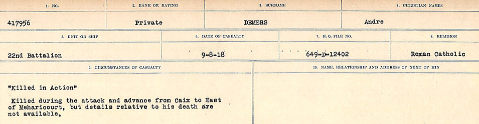Circumstances of death registers