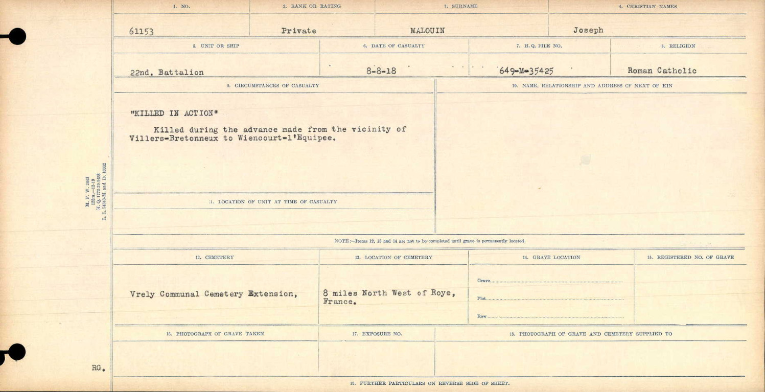 Circumstances of death registers