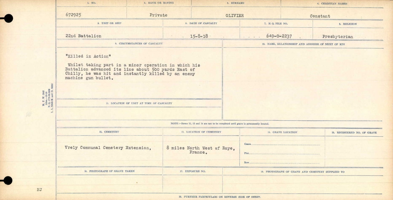 Circumstances of death registers