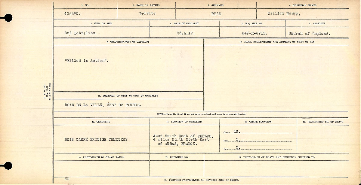 Circumstances of death registers