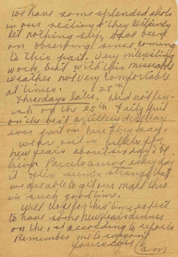 Letter written on December 25, 1916  p.2