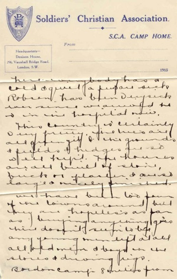 Letter written at Bramshott Camp p.3