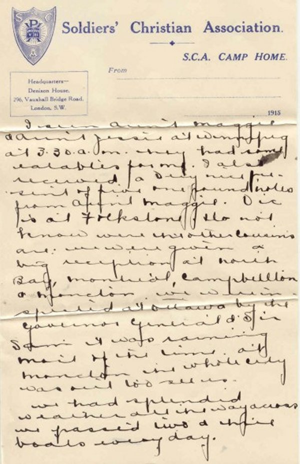 Letter written at Bramshott Camp p.5