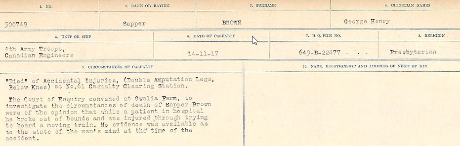 Circumstances of Death Registers