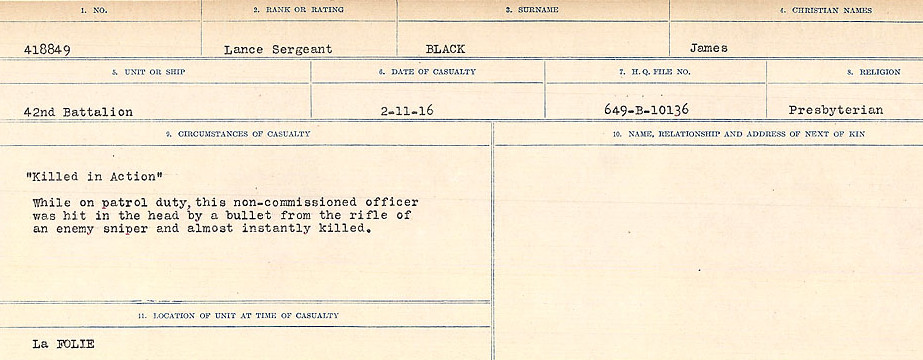 Registres de circonstances du décès