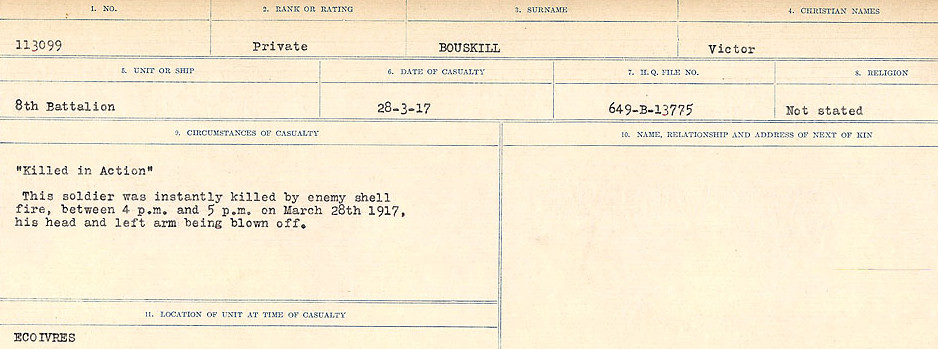 Registres de circonstances du décès