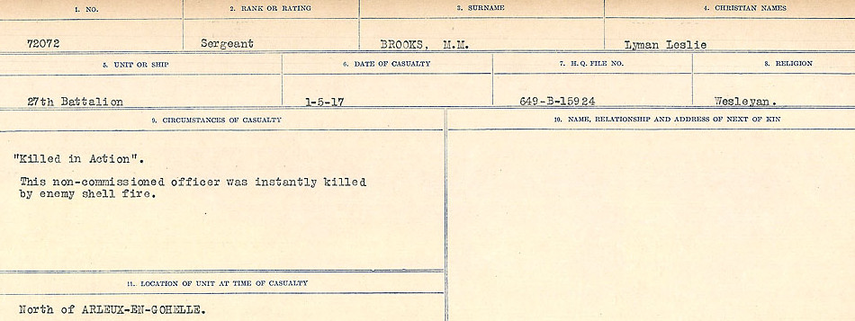 Registres de circonstances du décès