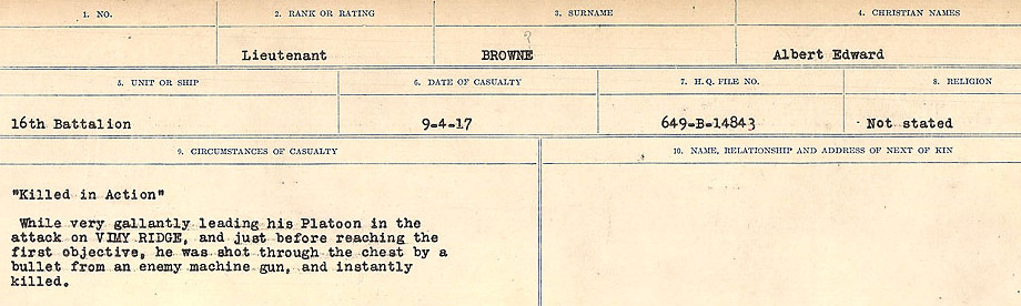 Registres de circonstances du décès