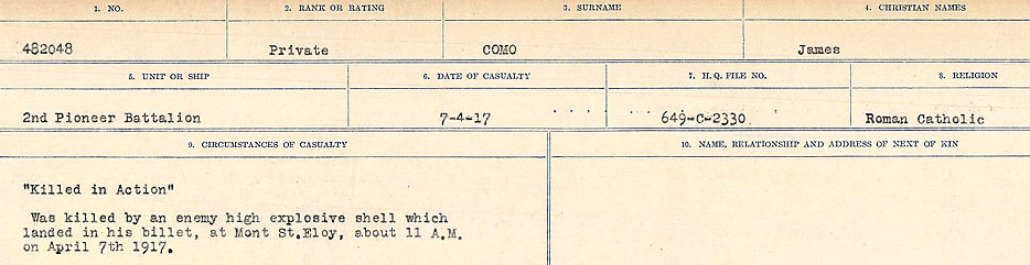 Registres de circonstances du décès