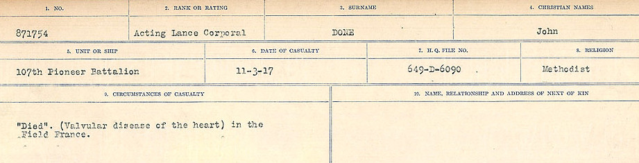 Registres de circonstances du décès