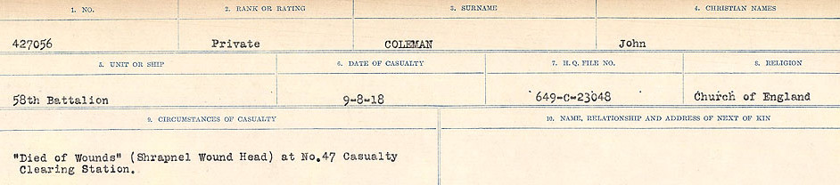 Circumstances of Death Registers