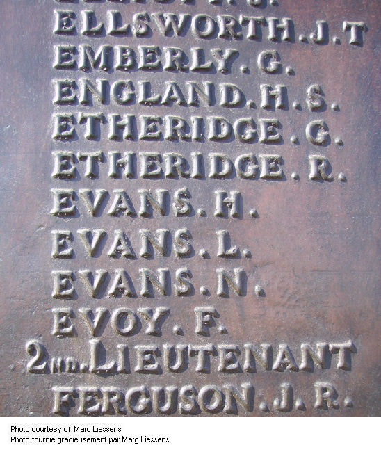 Inscription on Beaumont-Hamel Memorial