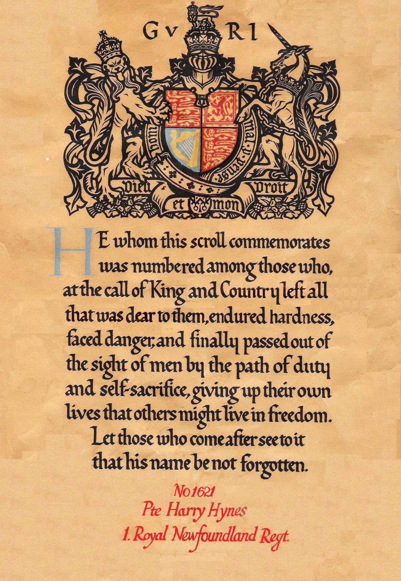 Memorial Scroll