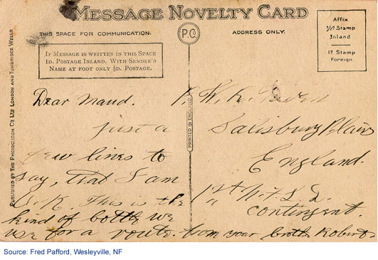 Postcard to sister Maud