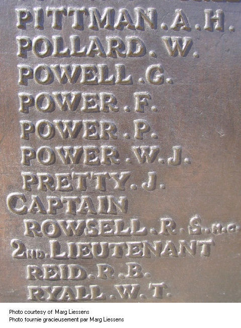 Inscription on Beaumont-Hamel Memorial