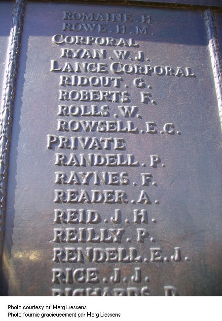 Inscription on Beaumont-Hamel Memorial